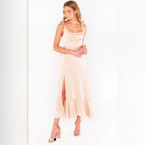 off shoulder long dress Dreamers & Lovers Off-Shoulder Maxi Dress Powder Blue main image 1